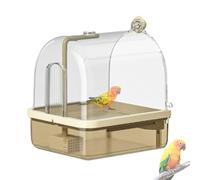 Acunny Bird Baths for Cage - Indoor Bath for Birds | Automatic Chew Proof Bath Pool Two Modes Playground Stand for Breeding Travel Show Outdoor Aviary