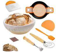 Acunny Bread Making Kit for Beginners, Beginners Bread Making Kit, Homemade Bread Starter Kit, Homemade Dough Fermentation Basket Set, Baking Accessories for Home Bakers