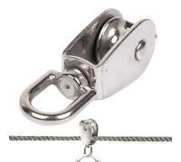 Acunny Cable Pulley Wheel, Single Roller Block, Wire Rope Crane Pulley, Wire Pull Wheel, Rustproof Lifting Single Roller, Versatile for Washing , Pulley System