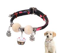 Acunny Cat Collars - Lucky Cedar Bead Collar for Cats, Sizes S M L for Cats and Dogs Decorative Accessory Daily Use Indoor Garden Walk Photos Holiday
