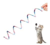 Acunny Cat Jumping Toy for Indoor Cats, Kittens Spring Toys - Elastic Coloured Plush Feather Toy for Cat Biting Multi-Colour Pet Self-Understanding Chewing Game for Boredom Relief