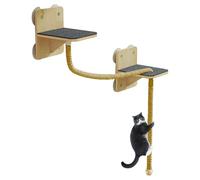 Acunny Cat Shelves, Indoor Climbing Wall Shelves for Cats with Integrated Climbing Tower, Natural Scratching and Resting Surfaces with Stairs for Play and Relaxation in the Household on , Doors