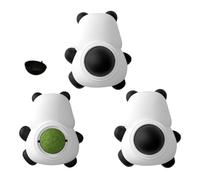 Acunny Catnip Balls, Catnip Chew Ball, Healthy Kitten Pack of 3 Edible Chew Balls, Rotating Panda-shaped Cat Catnip Wall Ball Treat Toy for All Breeds