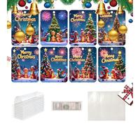 Acunny Christmas Money Clip, Christmas Money Clip | Money Clip Holder with Fun Decorations for Christmas Tree, 8 Pieces - Santa Money Dispenser Money Cards, 42, Se référer au descriptif, Refer to