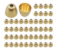 Acunny Cone Heads for Tying Pipes, Brass Cone Heads for Fly Tying - 50 Pieces Cone Head Slotted Beads | Copper Fly Tying Materials Sink Deeper. Fly Tying Beads for Streamers
