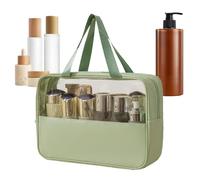Acunny Cosmetic Organiser, Splice Toildering Organiser, Make Up Bag with Large Capacity, Portable Aesthetic Organiser, Lightweight Storage Organiser for Men, Women, Green, see description, See