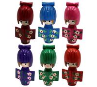 Acunny Desk Figures - Japanese Kimono Wooden Figures | 6 Pieces Desk Decoration Traditional Souvenirs Gift Ideas