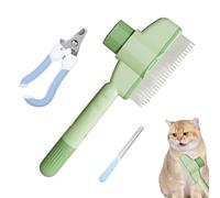Acunny Dog Slicker Brush, Puppy Brush for Undercoat Removal and Loose Hair, Non-Slip Brush with Release Button for Short-Haired Dogs and Cats with Gentle Bristles