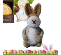 Acunny Felt Easter Bunny, Easter Bunny Made of Felt - Easter Animal Craft Crochet Cute Felted Rabbit with Colourful Jacket Coats, Easter Basket Filler, Animal Crafts for Interior Decoration