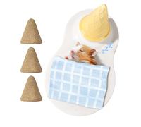 Acunny Ferret Bed, Ceramic Cooling Pad, Accessories, Cone-shaped Cooling Mat as Landscape Decoration, Includes Bars for Hedgehogs, Squirrels, Ferrets and Chinchilla for Nibbling