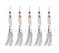 Acunny Fishing Lure, 5 x Luminous Sea Fishing Lures - Trolling and Drift Fishing Accessories, Realistic Swimming Imitation with Feathers for Zander, Cod, Mackerel and Sun Bass
