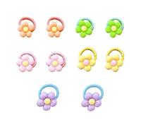 Acunny Flower Hair Bobbles for and Girls, Flower Hair Bobbles for Babies, 10 Pieces Elastic Cute Flower Hair Ties for - Hair Bobbles for Girls, Cute Plum Blossoms,