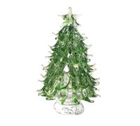 Acunny Glass Christmas Tree, Table Christmas Tree - Small Miniature Christmas Tree Table Figure - Miniature Tree Collectible Art Glass Statue, Holiday Decoration Sculpture for Decoration