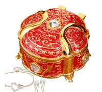 Acunny Jewellery Box for Women, Jewellery Holder Organiser, Multi-Purpose Organiser for Vintage Jewellery, Elegant Round Jewellery Box, Portable Jewellery Box for Necklaces, Watches