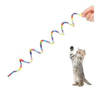 Acunny Kitten Jumping Toy, Cat Toy Feathers - Elastic Coloured Plush Feather Toy for Cat Biting | Multi-Colour Pet Understanding Chewing Game for Boredom Relief Hold