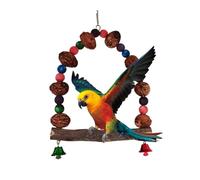Acunny Natural Bird Perches - Natural Perches for Budgies - Play Area Stand Toy Accessories with Rattan Ball for Indoor and Outdoor Use as well as Window Placement