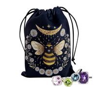 Acunny Oracle Tarot Velvet Pouch Thick Tarot Storage Bag Thick Velvet Packaging Pouches Symbol Lanyard Protective Bag Card