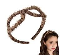 Acunny Plush Headband, Leopard Print Headband - Sun Shape Face Wash Headband | Leopard Print Hair Hoop Fashion Layers for Workout Yoga
