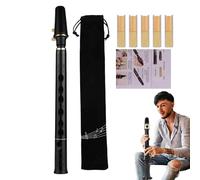 Acunny Pocket Saxophone, Pocket Sax | 8-Hole C Key Portable SAX - Practice the Tool for Musicians and Beginners, Wood Bubble Instruments Reeds and Carry Bag