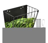Acunny Rabbit Hay Rack, Foldable Feeding Bowl with Hanging Hook, Metal Frame, Hay Filling for Small Animals, for Animal Enclosures, Stable Wall Feeding