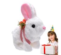 Acunny Realistic weight of plush bunny, turn on interactive plush electronic rabbit - walking and shaking ears, sounds and me, educational toys for