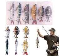 Acunny Robot Fishing Lure for Freshwater, Trout Zander Bait, Multi-piece Swimming Bait, Portable Fish Attractant for Various Predatory Fish Such as Big Eyes, Musky, Trout in Different
