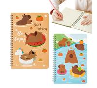 Acunny School Notebooks, A5 Travel Diary Spiral Notebook, Pack of 2 Cute Stationery with Capybara Motif, Diary and Planner for Sketching, Meetings, Notes and