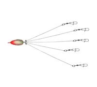 Acunny Striper Bass Rig, Bass Fishing Rig Kit | 5 Arm Fishing Rig Fake Bait | Realistic Fish Eye Umbrella Fishing Lure for Fishing, Red, Se référer au descriptif