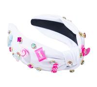 Acunny Top Knot Headbands for Women, Top Knot Headband Rhinestone Decorated Knot Headband | Hair Accessories with Lollipop Charm, Fashion Headbands, Knot Headband, Cute Headbands
