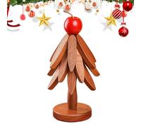 Acunny Tree Shaped Wooden Coaster, Foldable Table Coaster, Drinks Coaster, for Kitchen, Outdoor, Picnic, Dining, Holiday Meal, Everyday Cooking