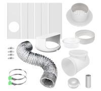 Acunny Window Vent Kit for Dryer, Dryer Vent Kit for Electric Dryer, Exhaust Hose Made of Aluminium Foil, Dryer Vent Parts, Tumble Dryer Connector for Sliding