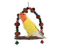 Acunny Wooden Perches for Parakeets - Play Structure with Rattan Ball for Indoor Nesting and Resting by the Window