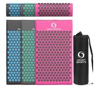 Acupressure body mat and Pillow - Yantra Shakti Massage mat long - Relieve Back and Neck Pain, Relax Muscles, Relieve Insomnia - Includes Washable Cover, Travel Bag (Black)