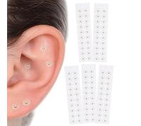 Acupressure Ear Seeds with Golden Beads for Auricular Therapy - Disposable Adhesive Patches Kit for Self-Care, Stress Reduction, Discomfort Relief and Wellness Support, Reflexology Tools
