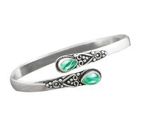 Acupressure Earrings European And American Fashion Retro Polished Bracelet For Women (Green, One Size)
