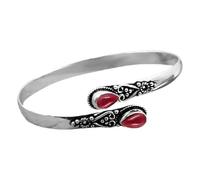 Acupressure Earrings European And American Fashion Retro Polished Bracelet For Women (Red, One Size)