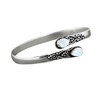 Acupressure Earrings European And American Fashion Retro Polished Bracelet For Women (Silver, One Size)