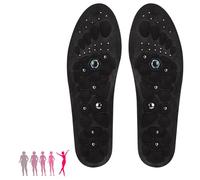 Acupressure Insoles, Acupuncture Point Massage Insoles for Women Men, Breathable Arch Support Inserts (Black, S)