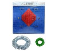 Acupressure Magnetic Foot Power Mat Stress & Pain Relief Therapy for Heel, Knee, Leg, Sciatica | Blue Pyramid Mat for Daily Health Care with 2 Sujok Rings (Plus Reflexology Chart)