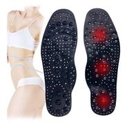 Acupressure Magnetic Massage Insoles, Magnetic Therapy Slimming Insoles For Weight Loss,Reflexology Therapy for Flat Feet and Plantar Fasciitis(Size:S(35-40),Color:Black)