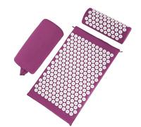 Acupressure Mat, Acupuncture Mat, Massage Mat and Pillow Set, Relieving Neck and Back Pain, Muscle Relaxation and Stress Reduction, Sciatica Relief, Suitable for Men and Women, Carry a Handbag, Purple
