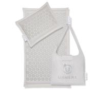 Acupressure Mat and Pillow Set,Natural Eco Linen & Coconut Fiber Filling, for Back/Neck Pain Relief, Sciatic, Headache and Muscle Relaxation, Comes with Carrying Bag for Storage and Travel