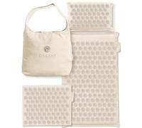 Acupressure Mat and Pillow Set with Extra Mini Accupressure Massage Pad - Linen Acupuncture Mat Full Body - Accupoint Pad with Pressure Point for Back Pain (Linen)