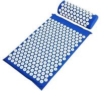 Acupressure Mat Generise Accupressure Body Mat and Pillow Set for Men & Women - Back, Neck and Muscle Pain Relief - Includes Travel Bag with Adjustable Strap (Blue with White Spikes)