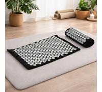 Gr8 Home Acupressure Mat and Pillow Set with Travel Bag for Back Neck Pain Relief - 65 x 40cm Cotton Massage Therapy Mat with ABS Spikes, Stress Reduction, Muscle Relaxation, Circulation Support