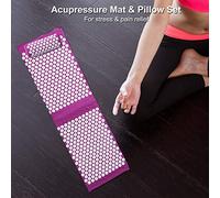 Acupressure MAT Pillow Set Health Care Yoga Massage Cushion with Bag - Pain Relief for All Active Individuals (Black)