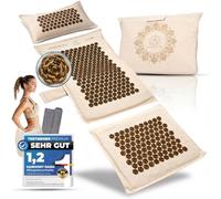 Acupressure Mat XXL with Cushion Acupuncture Mat - Premium 5-in-1 Set. Ideal for Massage and Relaxation for Back, Neck & Feet thanks to Targeted Spikes.