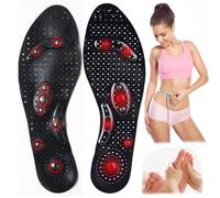 Acupressure Slimming Insoles For Weight Loss,Ergonomic Arch Support Insoles With Magnetic Points. Contoured Foot Pads Reduce Pain During Walking & Standing.(Size:1 pair S(35-40),Color:Black)