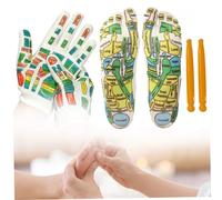 Acupressure Socks, Reflexology Socks & Gloves Set, Foot & Hand Acupressure Massage with 2 Tools, Pain Relief & Health Care, Breathable & Comfortable Design, Reflexology