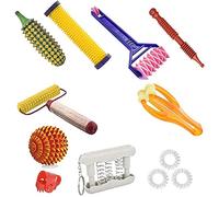 Acupro Health Care System acupressure kit all in one sujok acupressure tools hand roller head roller energy roll sujok ring 12 products combo multicolour